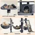 thumbnail image 5 of Yaheetech 70''H Multilevel Cat Tower with Basket Hammock Cat Ladder for Large Cats, Dark Gray, 5 of 9