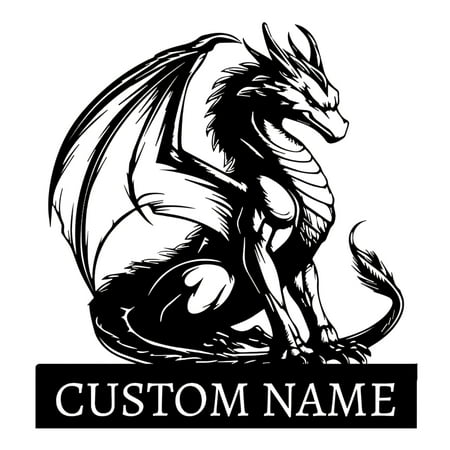 Custom Name metal sign, Personalized Dragon Name Sign, Handmade Dragon Wall Sculptures, Metal Wall Art for Home Decor, Ideal for Weddings, Housewarming, Christmas, and Birthday Gifts, 11.8in x 11.6in