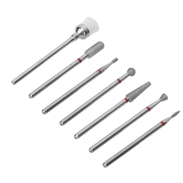 Cabezal de Pulido para Manicura ANGGREK 7 Uds Brocas Portátiles para Quitar Gel de Uñas Con Estuche de Almacenamiento