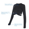 thumbnail image 4 of Camisetas Cortas Con Cuello Redondo Para Mujer, Camisetas Deportivas De Manga Larga Cruzadas Para La Barriga Para Yoga, Fitness, Camisetas Sin Mangas Para Correr Moyic OD016221-01, 4 of 6