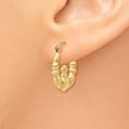 thumbnail image 3 of 14k Polished Claddagh Hoop Earrings in 14k Yellow Gold, 3 of 3