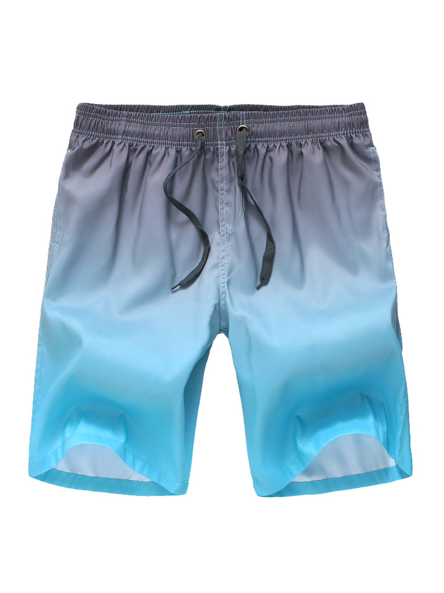 WUAI-Men Shorts Big and Tall Casual Drawstring Elastic Waist Workout Shorts Fashion Summer Beach Shorts with Pockets
