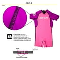 thumbnail image 3 of Body Glove Kids 2mm Back-Zip Short Sleeve Wetsuit Fits - 35-45 LBS - Violet/Pink, 3 of 6