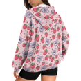 thumbnail image 2 of FOR U DESIGNS Strawberry Koala Zip Hoodies for Women Oversized Hooded Jackets Trendy Size M Ladies Zip Up Hoodie with Pockets and Drawstring Women Polyester Sportswear, 2 of 7