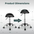 thumbnail image 3 of Swivel Rolling Stool with Wheels Height Adjustable Stool Chair Drafting Chair with Backrest Black, 3 of 7
