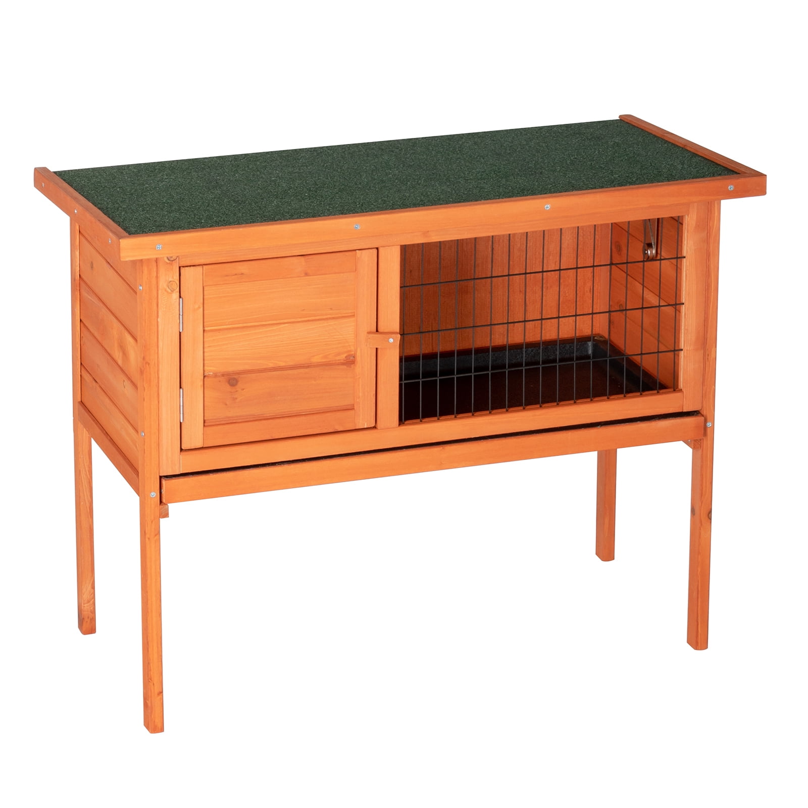 IVV Rabbit Hutch Pet Cage,36''Outdoor Wooden Chicken Coop,Single Deck Waterproof Wooden Chicken Hen House,Pet Animal Poultry Cage Rabbit Hutch with Asphalt Roof