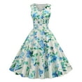 thumbnail image 1 of WILLBEST Vestidos Casuales para Mujer Fiesta Vintage de Las Mujeres con Cuello En V Sexy Estampado Floral Vestido sin Mangas Cena Vestido Formal Extra Grande, 1 of 3