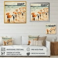 thumbnail image 4 of Designart "Tranquil Beach Day with Orange Umbrella I" Beach Framed Wall Art - Orange Beach People Hallway Framed Wall Art Decor, 4 of 6