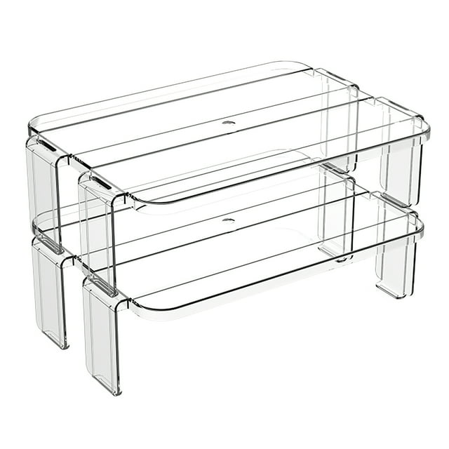 Estante De Almacenamiento De Cocina De Doble Capa, Bandeja De Plástico Para Verduras Que Ahorra Espacio, Organizador De Almacenamiento Apilable Para Baño Y Sala De Estar Yuarrent HA018612-00