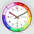 thumbnail image 1 of Reloj de pared de moderno silencioso para dormitorio salón de clases tiempo de aprendizaje, reloj fácil de leer y decoración de Marco rosa C Macarena reloj de pared, 1 of 7
