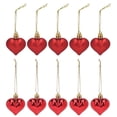 thumbnail image 2 of 24 bolas colgantes navideñas con forma de corazón de plástico, con gancho desmontable y bordes redondeados., 2 of 14