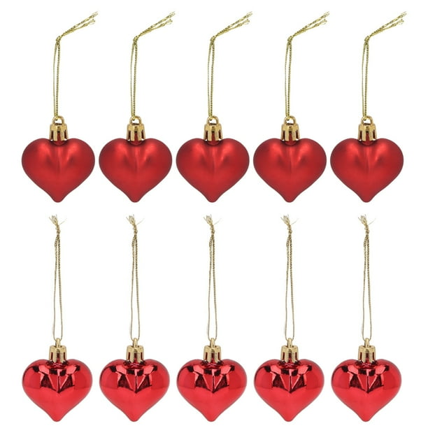 Globos De Amor Dekaim (24 Piezas). Adorno Colgante De Corazón De Navidad, Bolas De Plástico En Forma De Corazón, Gancho Desmontable Y Adorno Colgante De Cuerda con Bordes Redondeados