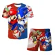 thumbnail image 3 of Camisetas nuevas para niños, camisetas de Sonic y pantalones cortos, conjuntos de 2 piezas, camisetas de anime para niños, conjuntos de ropa de verano para bebés, 3 of 5