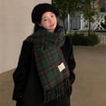 thumbnail image 6 of Eoperou Women Winter Scarf Retro Tassel Decor Thick Warm Soft Cozy Wide Long Color Matching Wimdproof Neck Protection Washable Outdoor Shawl Shoulder Wrap, 6 of 7