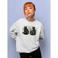 thumbnail image 2 of Folksy Felines A Sweatshirt Women -Annie Warren Designs, Female x-Large, 2 of 4
