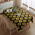 thumbnail image 2 of Black Yellow Sunflower Pattern Rectangle Tablecloth 60"x84",Waterproof Polyester Rectangle Table Cloth, Wipeable Spillproof Polyester Tablecloth for Dining, Camping, Indoor and Outdoor, 2 of 5