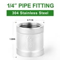 thumbnail image 2 of TAISHER 10PCS 304 Stainless Steel Cast Pipe Fitting, Coupling, 1/4" x 1/4" NPT Female Threaded, 2 of 6