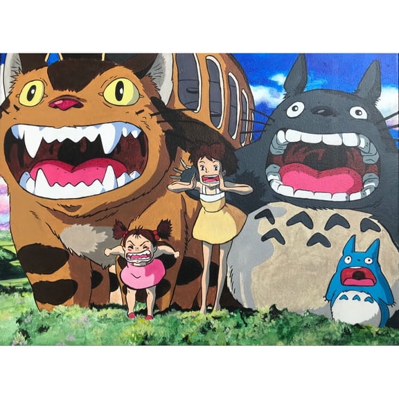 My Neighbor Totoro Diamond Painting Set (For Adults) 5D DIY Anime Diamond Art Set (For Beginners) Round Full Diamond Diamond Painting Gemstone Art Crafts (Home Wall Decoration Gift)