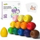 thumbnail image 1 of Lápices de huevo JUPITEARTH, 12 colores, para niños de 1 a 3 años, no tóxicos, 1 of 7