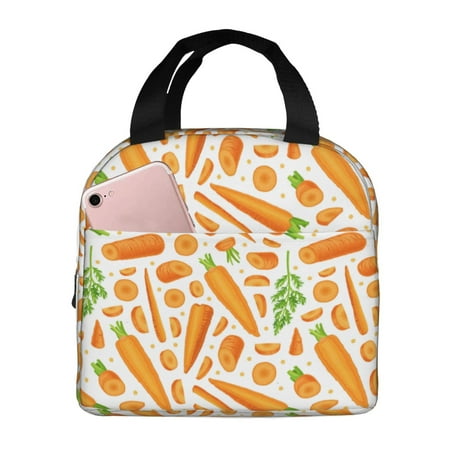 Insulated Lunch Bag for Women Men - Carrot piece strip Leakproof Cooler Lunch Box for Women Men  Lunch Tote Bags for Work School Picnic Travel