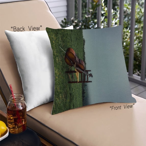 Ahgly Company Music Cello Outdoor Throw Pillow, 18 inch by 18 inch