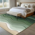 thumbnail image 4 of 8x10 Area Rugs for Living Room, Sage Green Moire Non Slip Area Rugs for Kitchen Bedroom Entryway, Modern Abstract Art Waves Luxury Aesthetics Washable Carpet Runner Rug Floor Mats for Bedroom, 4 of 9