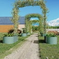 thumbnail image 3 of Bingirl Galvanized Vertical Garden Kit: Tall Arch Trellis + Raised Planter Boxes (Green), 3 of 6