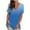 Light Blue, variant on Pincandy Women's V Neck Gradient T Shirts Casual Rolled Short Sleeve Side Split Summer Tops Loose Fit,White,M