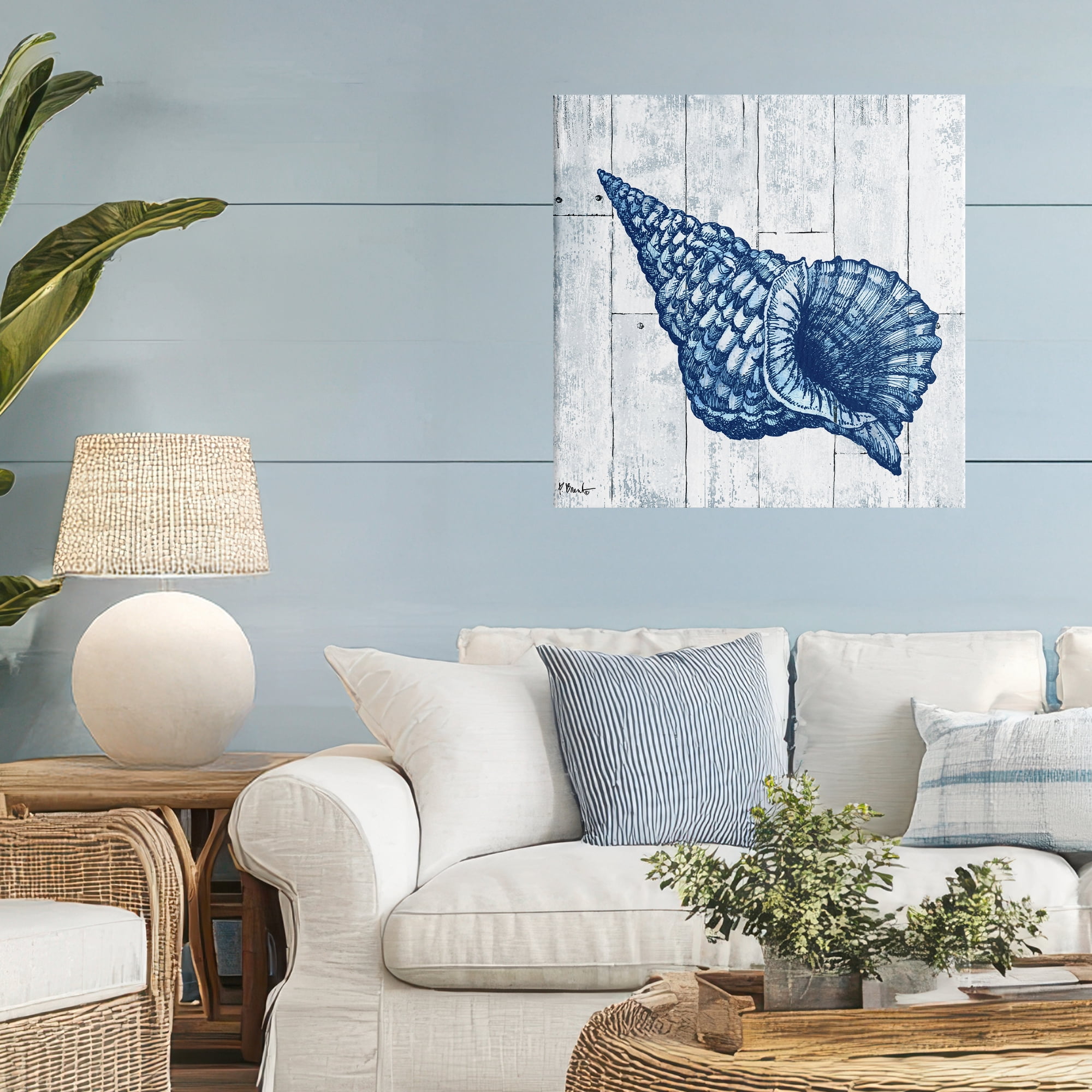 Stupell Industries Coastal Timberland Conch Canvas Wall Art, design by Paul Brent