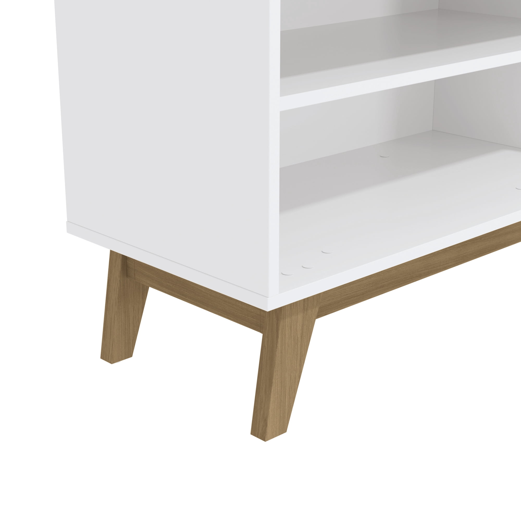 Kappesberg Bergen White 59" W TV Stand, Modern Entertainment Center with Open Storage Shelves, Media Console for Living Room for Adults and Teens