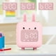 thumbnail image 4 of Reloj despertador para niños, reloj despertador digital para niños, lindo reloj despertador de conejito, luz de noche con USB, reloj despertador para niños para dormitorio (rosa), 4 of 5