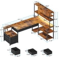 thumbnail image 5 of 71" L Shaped Office Desk with Drawers & Shelves, Reversible Corner Desk with Power & LED, 5 of 7