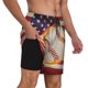 thumbnail image 2 of Balery Baseball Ball With Flag Bañador para hombre, shorts de playa de secado rápido con entrepierna y forro de compresión-Small, 2 of 6