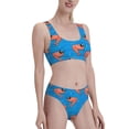 thumbnail image 4 of High Waisted Bikini Sets For Women, Cartoon Shrimp Print Blue Swimsuits Tummy Control, Two Pieces Bathing Suit, 4 of 8