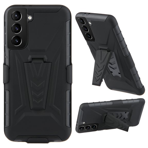SaniMore for Samsung Galaxy S23 Ultra 6.8" 2023 Case with Belt Clip Holster Kickstand Slim Rugged Shockproof PC Back Anti-drop Heavy Duty Protective Cover for Samsung Galaxy S23 Ultra, Black