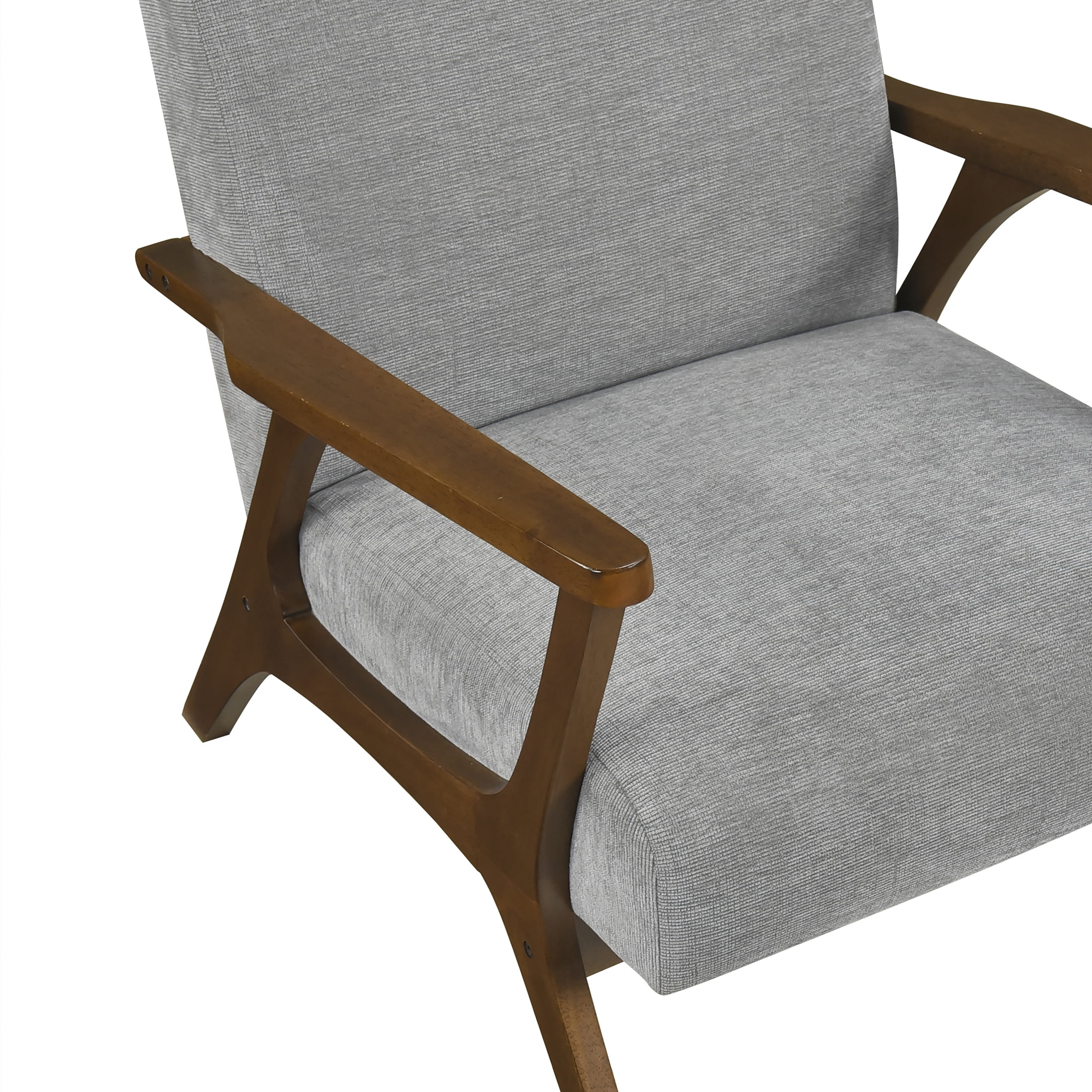 OakvillePark Everwyn Chenille Accent Chair, Gray/Chestnut Wood