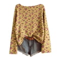 thumbnail image 2 of Oversized Sweaters for Women Long Sleeve Casual Crewneck Drop Shoulder Boho Floral Pattern Pullover Sweater Fall Knit Tops, 2 of 4