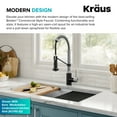 thumbnail image 5 of KRAUS Bolden Commercial Style 2-Function Single Handle Pull Down Kitchen Faucet in Stainless Steel / Matte Black, 5 of 8