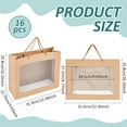 thumbnail image 2 of 16pcs Gift Bags with Transparent Window Kraft Paper Shopping Bags with Handle for Birthday Wedding Party Florist Packing 12.36x10.16x4.63 Inch Multi-color, 2 of 5
