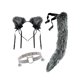 thumbnail image 4 of Juego de 3 diademas con orejas y cola de gato para fiestas, espectáculos y cumpleaños. Gris brillante, 4 of 8