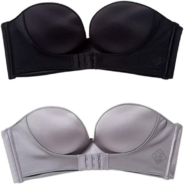 Strapless Front Buckle Lift Bra,Push Up Adjustable Breathable Bra