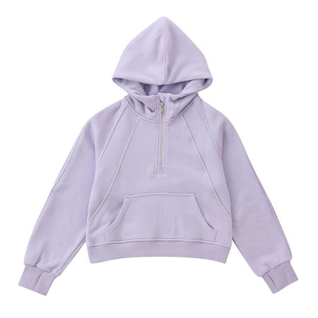 

Boys Girls Hoodie Comfy Sweatshirt For Toddler Baby Kids Autumn Winter Solid Color Hooded Zipper Tops Children s Unisex Sweater For Infant Newborn Pullover Outerwear Purple 7-8 Years
