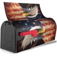 thumbnail image 2 of USA Flag Eagle Mailbox Covers, Firework Magnetic Post Box Cover Wraps Standard Size 21x18 in for Garden Yard Decor, 2 of 7