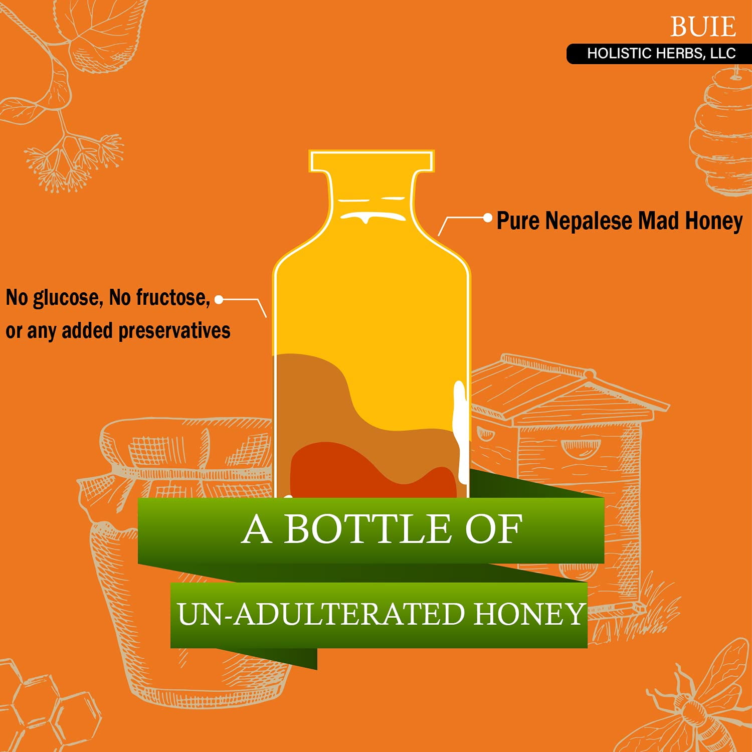 BUIE Mad Honey | Himalayan Honey | From Nectar of Rhododendron Plant | Medicinal Honey | 1 Teaspoon a day | 1.76 Oz. (50g)