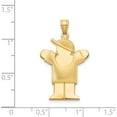 thumbnail image 4 of 14K Yellow Gold Puffed Boy With Hat On Right Engravable Charm (30 X 19) Made In United States xk229, 4 of 6