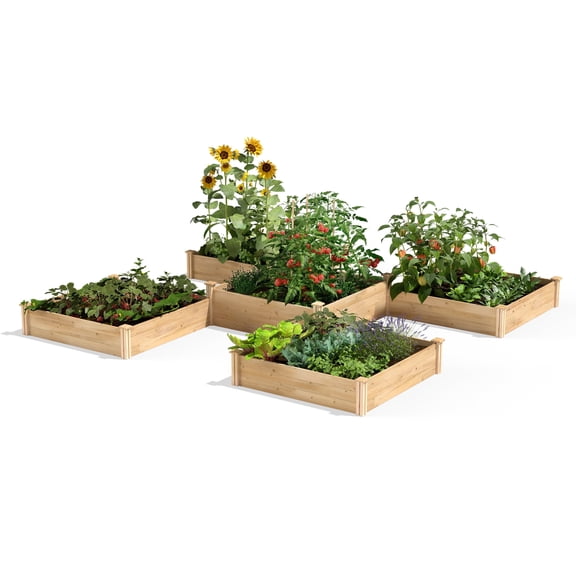 Greenes Fence 80 sq. ft. 12' x 12' x 10.5-14" (3/4" Thick)  Premium Cedar Raised Garden Bed