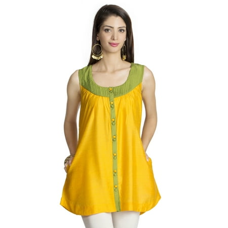 - MOHR Women's Sleeveless Tunic Shirt with Pintuck Yoke