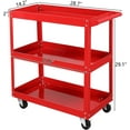thumbnail image 2 of TUFFIOM 3 Tier Rolling Tool Cart, 330lbs Capacity Steel Service Utility Cart Storage Organizer, 2 of 8