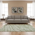 thumbnail image 2 of HomeRoots 676844 5 x 8 ft. Green & Ivory Abstract Transitional Washable Machine Made Rectangle Area Rug with UV Protection, 2 of 9