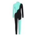 thumbnail image 3 of iixpin Girls' Gymnastics Leotards Sports Activewear Full Body Long Sleeve Unitard Catsuit Athletic Dance Bodysuit Light Green 6, 3 of 6